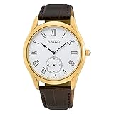 Seiko Unisex-Adult Analog Quartz Watch with Leather Strap SRK050P1