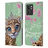 Head Case Designs Officially Licensed Animal Club International Jaguar Royal Faces Leather Book Wallet Case Cover Compatible With Motorola Moto Edge 40