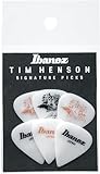Ibanez P1000TH-C1 Tim Henson Signature Guitar Picks – 6-Pack, Heavy, 1.11mm, Polyacetal, Custom Teardrop Shape, White with Artwork and Signature