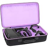 Khanka Hard Travel Case for Pico 4 / Meta/Oculus Quest 2/ Quest VR Gaming Virtual Reality Headset 256GB 128GB 64GB.(Purple Lining)