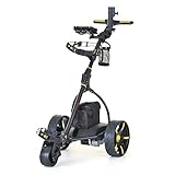 Caddymatic V2 Electric Golf Trolley/Cart With 36 Hole battery With Auto-Distance Functionality Black/Yellow