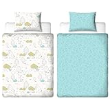 Gruffalo Official My First Cot Bed Duvet Cover Set | Character Design Reversible 2 Sided Yellow and Blue Nursery Bedding Including Matching Pillow Case | 100% Cotton