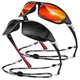 Sunier Polarised Sports Sunglasses for Men Women, Wrap Around Unbreakable Fishing Driving 100% UV400 Protection Sun Glasses