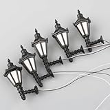 Desiumite 10Pcs Model Railway Lampposts G Scale Lamp Accessories With White LEDs, 1:25 Scale Miniature Street Lights For Railway Layout Lighting, Diorama Lighting