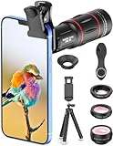 Apexel Camera Lens Kit,18x Monocular Telescope with Eyecup,0.63x Wide lens&15x Macro Lens,198¡ãFisheye Lens,Flexible Camera Tripod for iPhone and most Smartphone