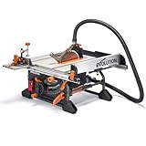 Evolution Power Tools R255TBL+ Table Saw (Next Gen Rage 5-S) Portable Multi-Material Cutting Blade Included Cuts Wood Metal Plastic, 45˚ Bevel, +/- 60˚ Mitre Angle, 85mm Cut Depth, 1800w Motor, 240v