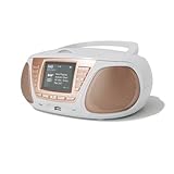 Portable CD Player with DAB/DAB+/FM Digital Radio | Bluetooth & USB MP3 Player | Large Display | Battery & Mains Powered (6x”C”) | Perfect for Home, Office or Outdoors | AZATOM Zenith Z4 (White)