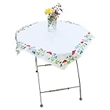 Trimits Embroidery Kit - Tablecloth - Includes Printed Fabric, Threads, Needle & Instructions, 80 x 80cm, Toadstools