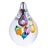 Caithness Glass Party Balloons Paperweight | Single | 110mm x 80mm | Handmade in Scotland | Colourful "balloons" float inside this festive hand-blown glass paperweight | Ornamental | Boxed | Gift