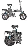 Foldable Electric Bike,14" Portable Folding E-Bike, City Bike, 48V 10AH Battery, 250W Motor, 25KMH Speed, Disc Brakes, Triple Suspension, 3 Riding Modes, Rear Seat, Recycle Energy System, Black, New!