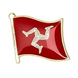 Isle of Man National Flag Metal Enamel Lapel Pin Badge – 1.9 x 1.6 cm Red Flag with Triskelion – Hard Enamel Finish with Secure Clasp for National Pride, Heritage, Travel, and Collectors
