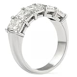 JEWELLERY CRAFT 3CT Radiant Cut Lab Grown Diamond Half Eternity Ring, 14K White Gold, Statement Band (14K WHITE GOLD, 10)