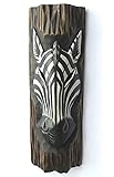 Hand Carved Wooden Zebra Mask for Wall Hanging