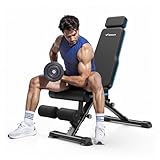 MERACH Adjustable Weight Bench, 990LBS Fast Folding Weight Benches for Home Gym, Workout Bench with Extended Head Support, Incline Decline Flat Utility Bench Press for Full Body