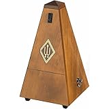 Wittner Metronome Taktell - Pyramid Shape System Maelzel - Series 810 - Solid Wood Case - With Bell - Nut brown High Gloss 813 - Mechanical Wind-Up - No Batteries Required - Made in Germany