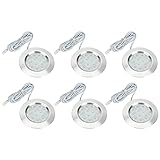 CICMOD 6PCS Interior Spot Light 12V 3W Recessed Ceiling Downlight for Camper Van Caravan Motorhome Boat Cool White
