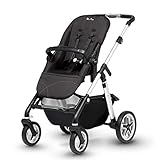 Silver Cross Pioneer Baby Pram and Pushchair, Satin Silver Chassis, Seat Unit and Carrycot, From Birth to 25 kg, With Accessories