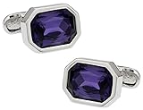 Cuff-Daddy Amethyst Purple Crystal Cufflinks with Travel Presentation Box - Perfect Cufflinks for Men and Wedding, Crystal, crystal