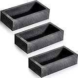 3 Pieces Graphite Ingot Mould for Melting and Casting Silver, Gold, Aluminum, Copper, Brass - 90 x 40 x 20 mm Inner Size, 1 kg Gold/ 500 g Silver Capacity