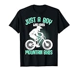 Just A Boy Who Loves Mountain Bike MTB Downhill Biker Kids T-Shirt