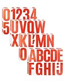 4 Inch Red Letter Number Stickers, 8 Sheets Self Adhesive Alphabet for Scrapbooking, Bottle Decor, Mailbox, Door Decoration
