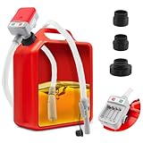 Fuel Transfer Pump With Hose, 12 V Fuel Electric Transfer Pump (2.4 Gpm) with Auto-Stop Sensor, with 4 Sizes of Tank Adapters, Suitable for Diesel, Oil and Petrol