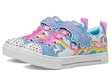 Skechers Unisex Kids Twinkle Sparks Jumpin' Clouds Trainers, Blue Synthetic Multi Trim, 2 UK