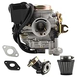 PowerMotor PD18 Carburetor Kit 18mm Complete with Air Filter and Intake Manifold Replacement for 4-stroke GY6 TaoTao 150cc ATV Roketa Kymco 49cc 50cc 139QMB 139QMA Engine Quad Scooter