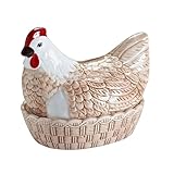 Mason Cash Rise & Shine Egg Nest | Rustic Farmyard-Style Kitchen Tidy & Egg Storage | Chip-Resistant Dolomite | Decorative Hen Design