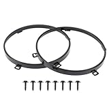 REPAIROCK 1 Pair Headlight Metal Ring for Jeep Wrangler TJ 1997-2007 Headlight Lamp Bezel Left and Right 7 Inch Round Headlamp Bezel