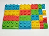 20 Edible Building Bricks Sugarpaste Cake Decorations, Set of 20 Multicoloured, Handmade by Fairie Blessings