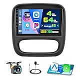 [4G+64G] Android 15 Car Stereo for Vauxhall Vivaro B 2014-2018 & Renault Trafic 3 2014-2021 Wireless Carplay Android Auto, 9 Inch IPS Touch Screen Car Radio Bluetooth 5G WiFi DSP GPS SWC FM RDS