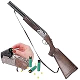 Toyland® 84cm (33") Hunting Toy Over & Under Shotgun - Cap Gun With 100 Shot Caps Included And 3 Toy Canisters - Smoke & Sound Effects