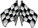 GBJUK Motor Racing Chequered Flag Enamel Pin Lapel Badge with Butterfly Clasp Back
