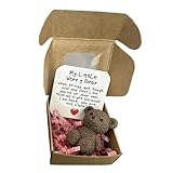 Filvczt Worry Bear, A TeddyBear Hug In A Box, Pocket Bear Hug, With Thoughtful Handmade Gift And Uplifting Token, 5.5x5.5x2.5cm, For Good Luck, Men & Women, Lovers, Friend, Adults, Kids