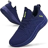 Feethit Trainers Men Running Shoes Tennis Sports Training Walking Gym Athletic Fitness Fashion Sneakers Trainers for Men Breathable Lightweight Comfortable Outdoor Flat Shoes for Jogging Blue UK9