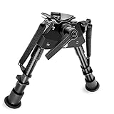 6-9 Inch Tactical Swivel Bipod Foldable Notched Legs Pivot Tilt with S Lock Lever (Carbon Fiber)