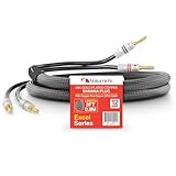 Nakamichi Excel Series 24k Gold Plated Banana Plug with (3 Feet) 12AWG Speaker Cable Wire 99.9% Oxygen-Free Copper (OFC) Heavy Duty Braided for Amplifier Hi-Fi Home Theatre - Black (3ft/0.9m)