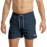 RIPT Men's Performance Essentials Quick Dry UV 50 Sun Protection Swim Shorts Trunks, Navy, XL