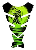 BIKE-label Tank Pad 3D Motorcycle Sticker Tank Protector Ninja Rising Sun Green X507505VA