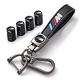 for BMW M Keyring with Car Tyre Dust Caps, Tyre Valve Caps and Car Keychain Compatible with BMW M M2 M4 M5 M6 M8 X1 X2 X3 X5 X6 M135i M240i Z4 328i X7, Black