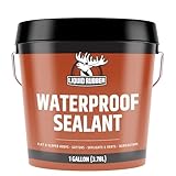 Liquid Rubber Waterproof Sealant - Leak Repair Indoor and Outdoor Coating, Water-Based, Easy to Apply, Black, 3.78 Litres