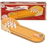 A2Z 4 Kids Mini Bowling Wooden Tabletop Game Set Kids Miniature 10-Bowling Pin Set Children Desktop Mini Skittles Game Set Wooden Board Mini Arcade Tabletop Game Portable Tabletop Stress Relief Gadget