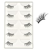 Vivis Half False Eyelashes Corner 3D Faux Mink Lashes Natural Wispy Cross Fake Eye Fluffy Cute Reusable Makeup Extension 5 Pairs - B15