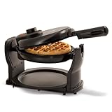 BELLA Classic Rotating Belgian Waffle Maker with Nonstick Plates, Removable Drip Tray, Adjustable Browning Control and Cool Touch Handles, 1000 Watt, Black