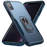 MILAN NICE Phone Case for iPhone XS Max,Shockproof Cover with Ring Holder Upgrade Durable Soft TPU Protective 360 Degrees Rotation Ring Grip,Blue