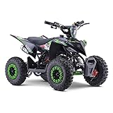 FunBikes Excite 50cc Premium Kids Mini Petrol Quad Bike – 4-Stroke Engine, Easy Pull Start, Twin-Muffler Exhaust, 6" Off-Road Tyres, Disc Brakes (Green)