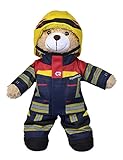 Simba 108101001 – Fire Brigade Plush Bear Rosenbauer, Cuddly Soft, 30 cm, in Fire Brigade Suit, Suitable for Children from the First Months of Life