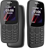 Nokia 106 all carriers 4GB Dual Sim 2018 Dark Grey With LED Torch - FM Radio - Big Button Phone