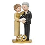 Mopec Y105 Pop & Fun Cake Figurine Standing Wedding Gold 21 cm, Multicoloured, Large